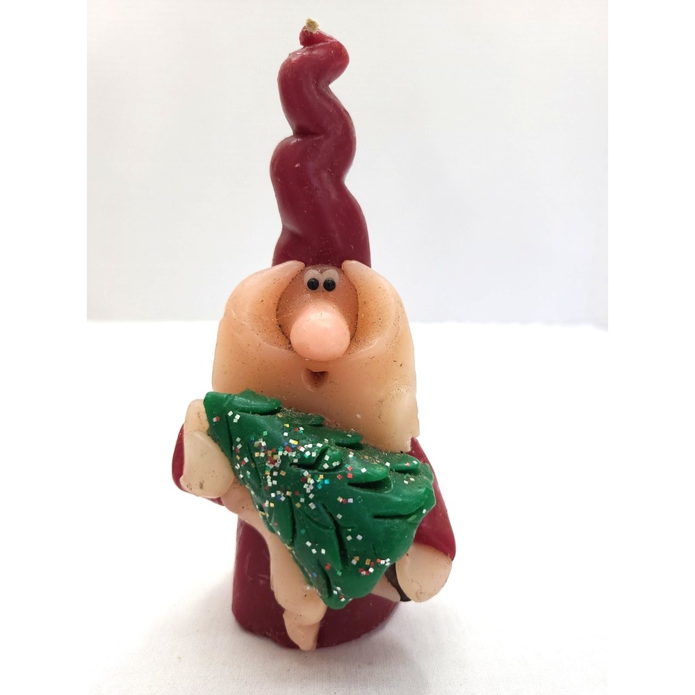 Northern Lights Christmas Santa Claus Angel Gnome Wizard Candle Handmade NOS K10